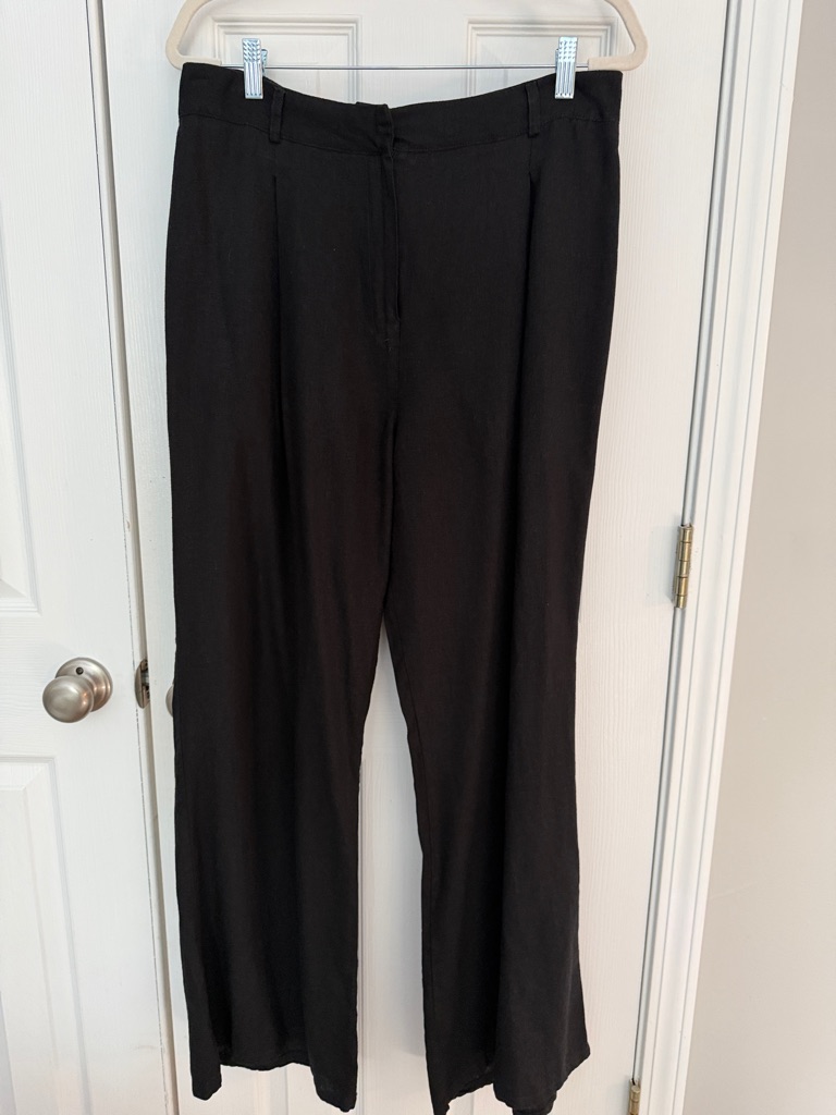 Anthropologie Black Straight-Leg Trousers